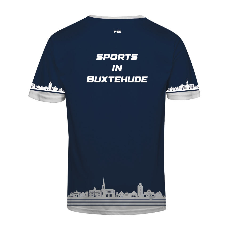 Sonderedition Allround-Sportshirt Skyline Buxtehude (Cyclassics Blau/Weiß)