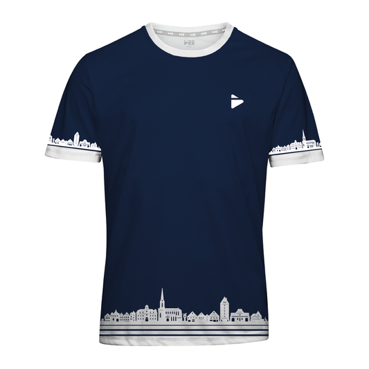 Sonderedition Allround-Sportshirt Skyline Buxtehude (Cyclassics Blau/Weiß)