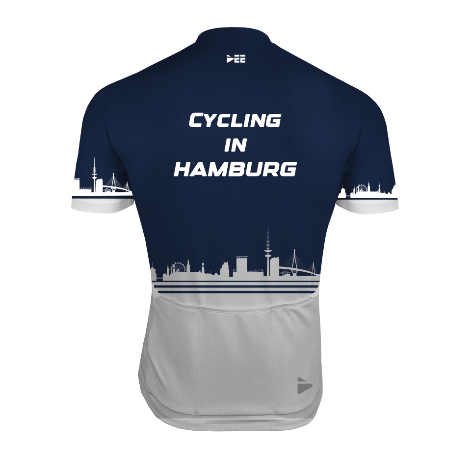 Sonderedition Bike Tour Trikot Skyline Hamburg (Cyclassics Blau/Weiß)