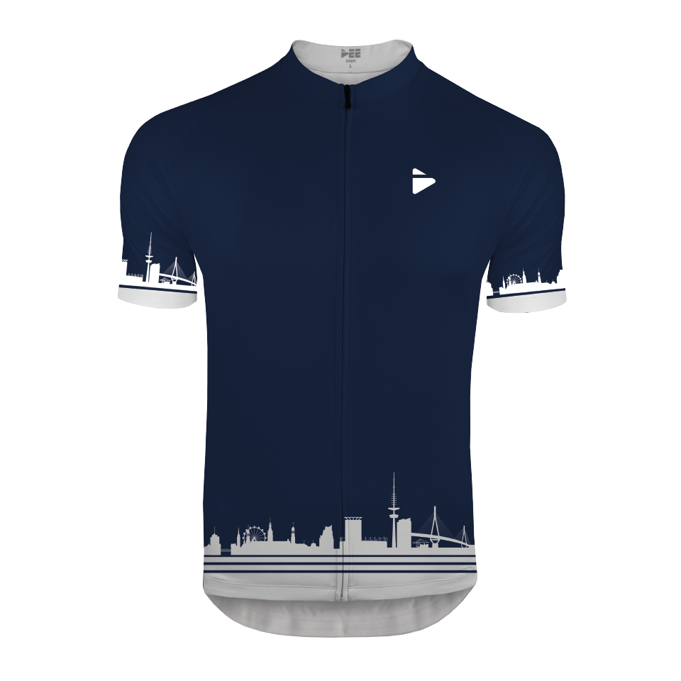 Sonderedition Bike Tour Trikot Skyline Hamburg (Cyclassics Blau/Weiß)