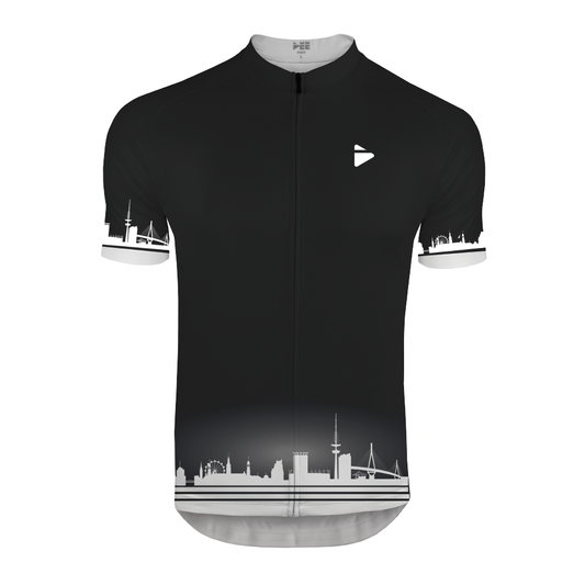 Sonderedition Bike Tour Trikot Skyline Hamburg (Schwarz/Weiß)