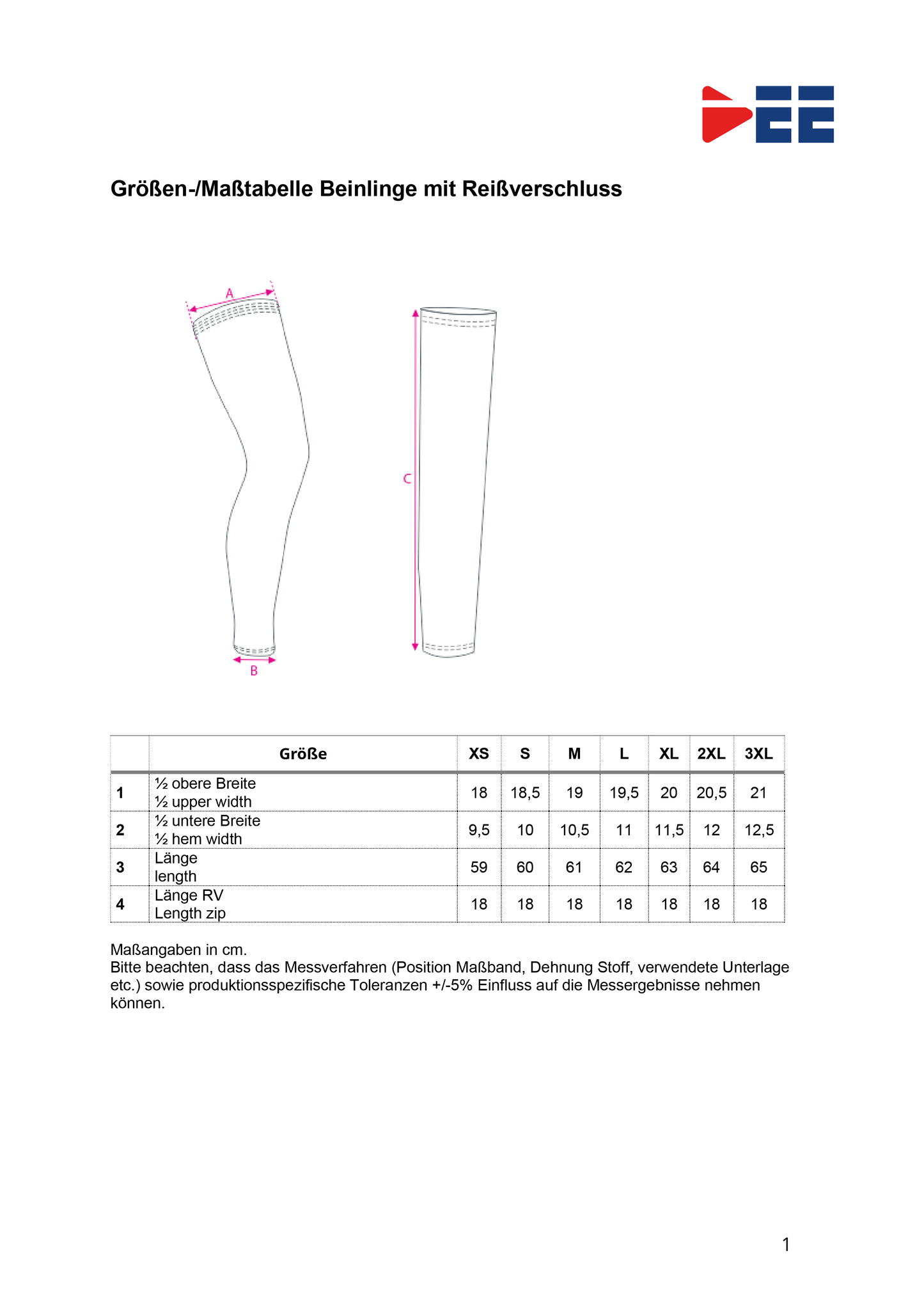 Beinlinge mit Reisverschluss